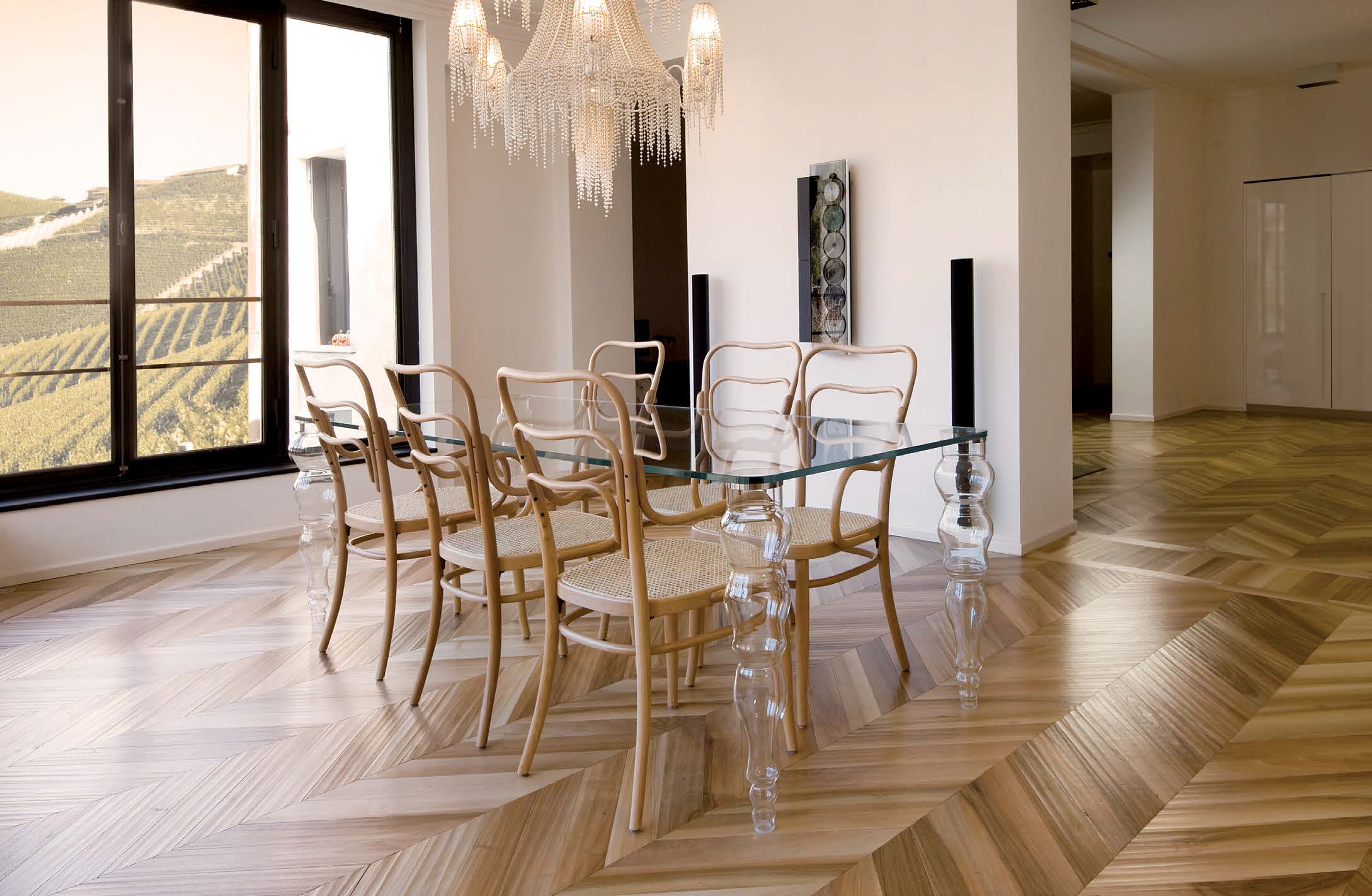 得高環(huán)保地板，直擊地面健康 胡桃木魚骨拼花European Walnut Noblesse Herringbone  (2)